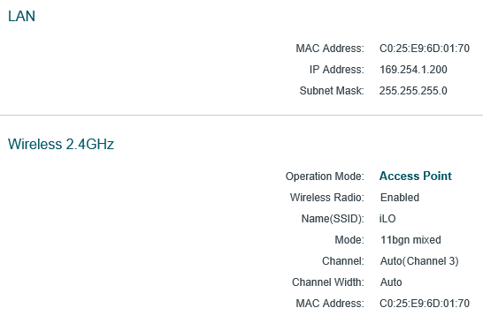 WiFi information