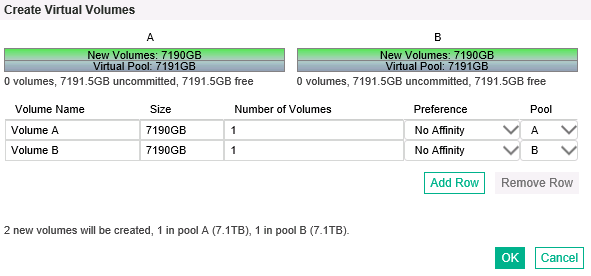 Creating Virtual Volumes for HPE MSA