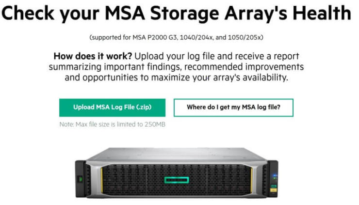 HPE MSA Storage Array Health Check